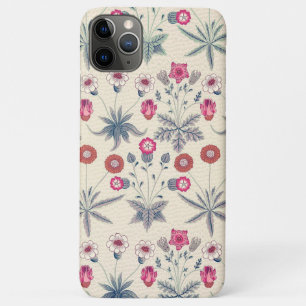 Funda Para iPhone 11 Pro Max Patrón floral de margarita de William Morris rojo 