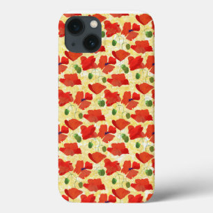 title_seo2 Patrón floral de pimientos rojos en amarillo de Co
