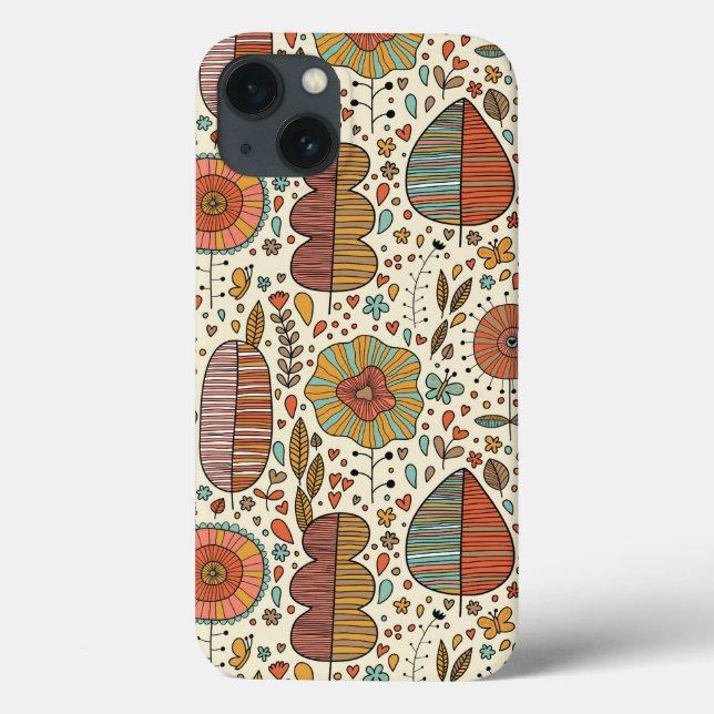 Funda De Case-Mate Para iPhone Patrón floral de verano hecho de hojas (Reverso)