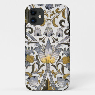 Funda Para iPhone 11 Patrón floral de William Morris Lodden: azul dorad