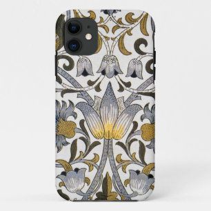 Funda Para iPhone 11 Patrón floral de William Morris Lodden: azul dorad
