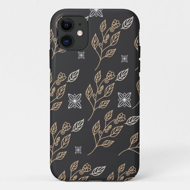 Funda De Case-Mate Para iPhone Patrón floral dorado (Reverso)