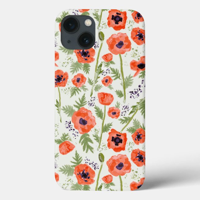Funda De Case-Mate Para iPhone Patrón floral elegante de los cachorros (Reverso)