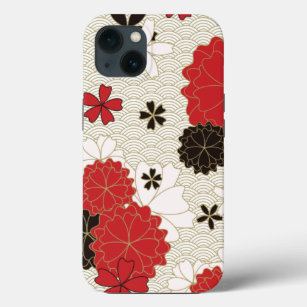 Funda Para iPhone 13 Patrón floral elegante sakura japonés