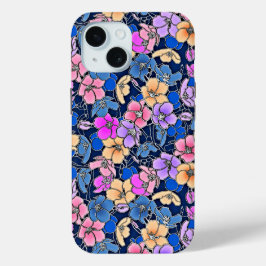 Funda Para iPhone 15 Patrón floral estilístico