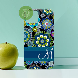 Funda Para iPhone 14 Pro De Case-Mate Patrón floral giratorio con monograma