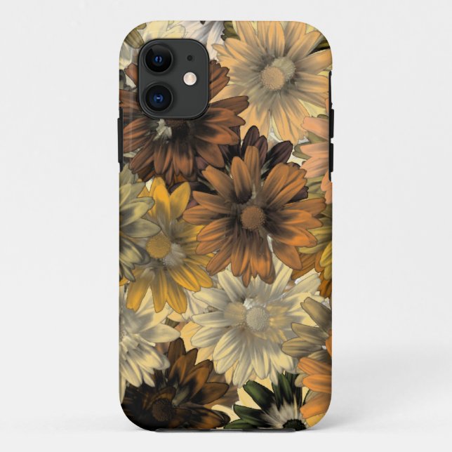 Funda De Case-Mate Para iPhone Patrón floral marrón (Reverso)
