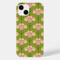 Patrón floral moderado Art Deco - Pétalos rosados