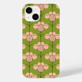 Funda Para iPhone 14 De Case-Mate Patrón floral moderado Art Deco - Pétalos rosados