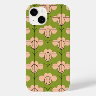 Funda Para iPhone 14 De Case-Mate Patrón floral moderado Art Deco - Pétalos rosados