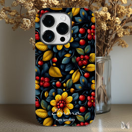 Funda Para iPhone 14 Pro De Case-Mate Patrón floral moderno de Khokhloma - audaz y elega