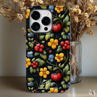 Funda Para iPhone 14 Pro De Case-Mate Patrón Floral Moderno de Khokhloma en Colores Inte