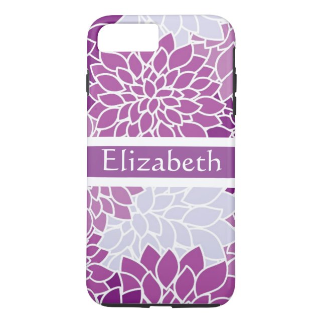 Funda De Case-Mate Para iPhone Patrón floral morado rosado personalizado (Reverso)