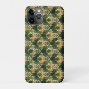Funda Para iPhone 11 Pro Patrón floral naranja blanco verde vintage 