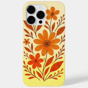 Funda Para iPhone 14 Pro Max De Case-Mate Patrón floral Naranja retro