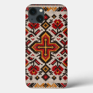 Funda Para iPhone 13 Patrón floral naranja tribal marroquí vintage