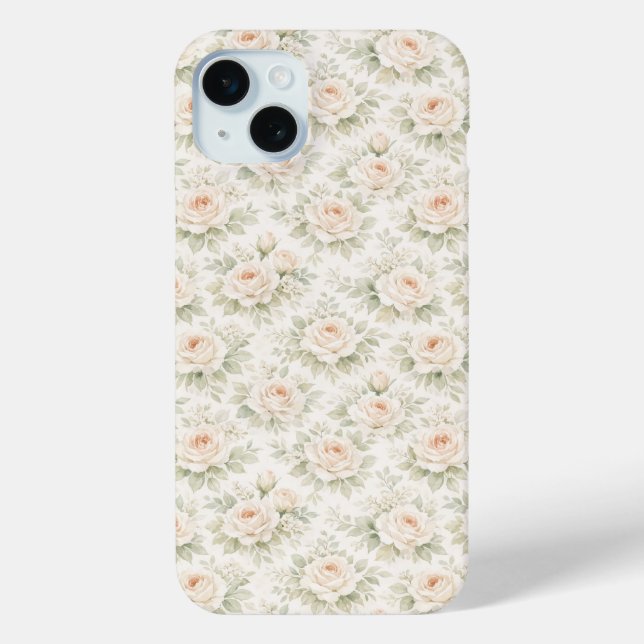 Funda De Case-Mate Para iPhone Patrón floral nupcial (Reverso )