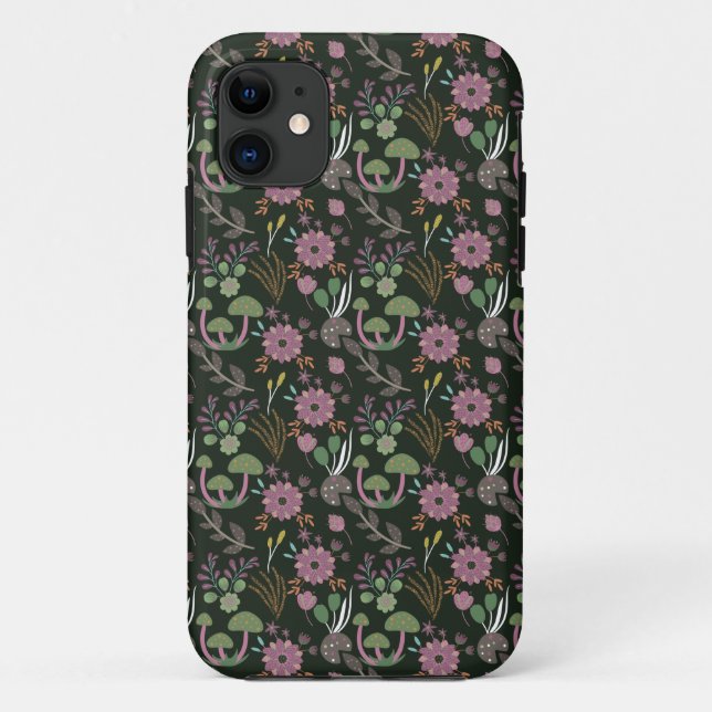 Funda De Case-Mate Para iPhone Patrón floral oscuro (Reverso)