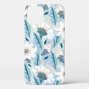 Funda Para iPhone 12 Patrón floral pintado a mano con gran blanco