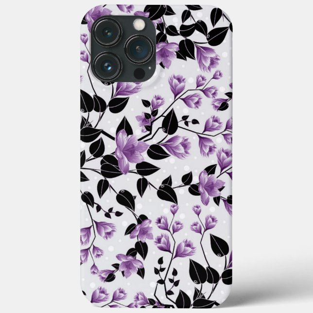 Funda De Case-Mate Para iPhone Patrón Floral Púrpura (Reverso )