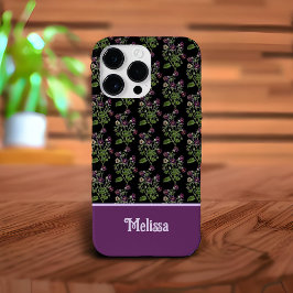 Funda Para iPhone 14 Pro Max De Case-Mate Patrón floral púrpura monogramado