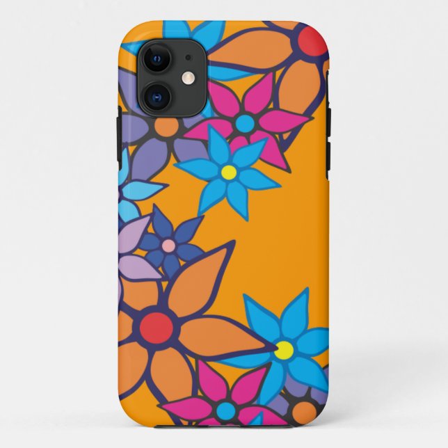 Funda De Case-Mate Para iPhone Patrón floral retro (Reverso)