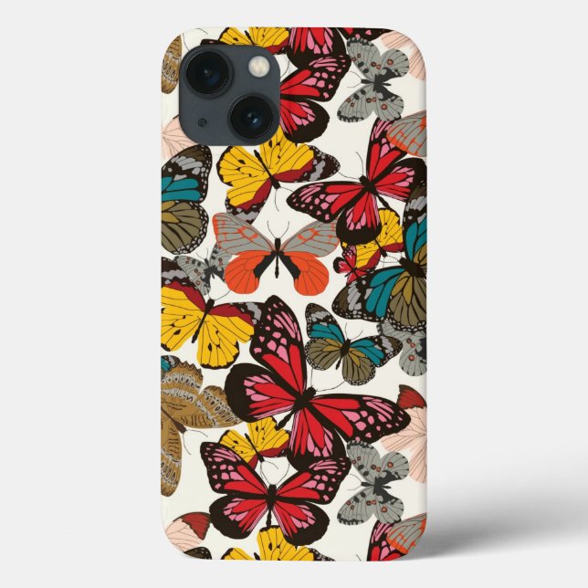 Funda De Case-Mate Para iPhone Patrón floral retro (Reverso)