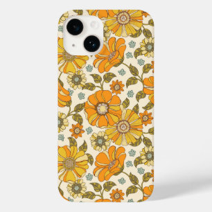 Funda Para iPhone 14 De Case-Mate Patrón floral retro Naranja vintage