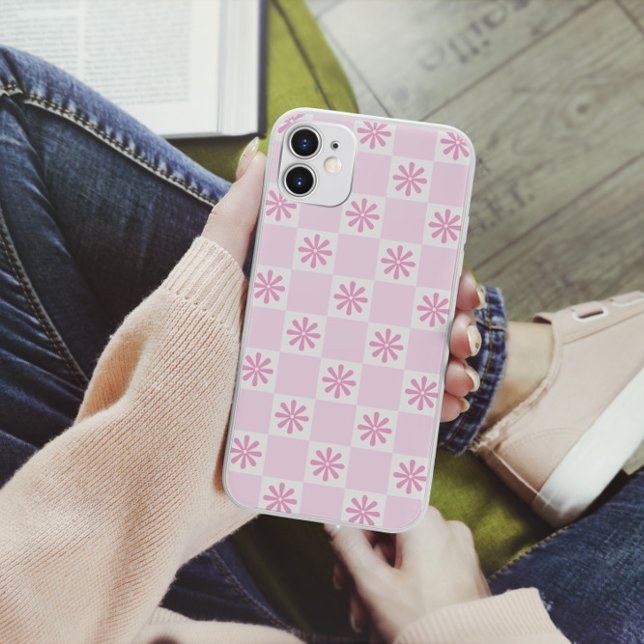 Funda De Case-Mate Para iPhone Patrón floral retro-rosado controlado (Subido por el creador)