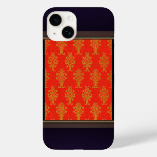 Funda Para iPhone 14 De Case-Mate Patrón floral rojo y dorado