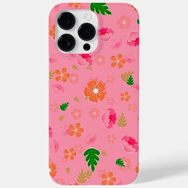 Funda De Case-Mate Para iPhone Patrón floral rosa (Reverso)