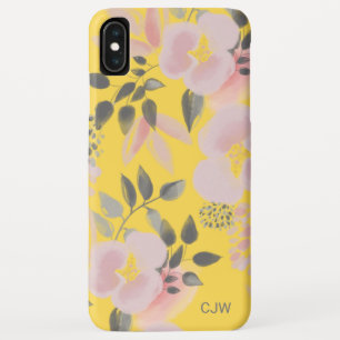 Funda Para iPhone XS Max Patrón floral rosa amarillo amarillo estilizado co