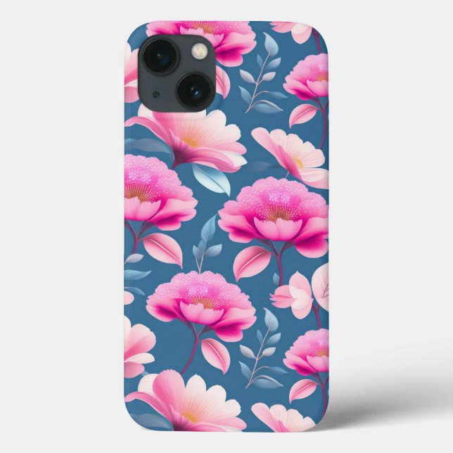 Funda De Case-Mate Para iPhone patrón floral rosa lindo (Reverso)