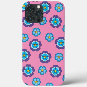 Funda Para iPhone 13 Pro Max Patrón floral rosa violeta azul