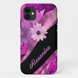 Funda Para iPhone 11 Patrón floral rosado personalizado