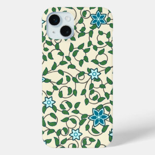 Funda Para iPhone 15 Mini Patrón floral sin costuras sobre fondo beige