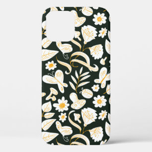 Funda Para iPhone 12 Patrón floral sin fisuras con mariposas e insectos