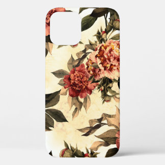 Funda Para iPhone 12 Patrón floral sin fisuras con rosas rojos y naranj