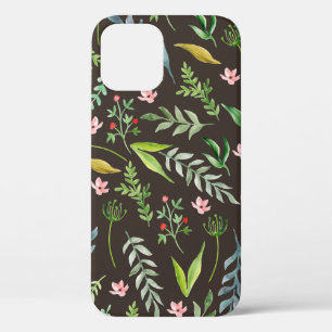 Funda Para iPhone 12 Patrón floral sin foco. Dibujo a mano de acuarela