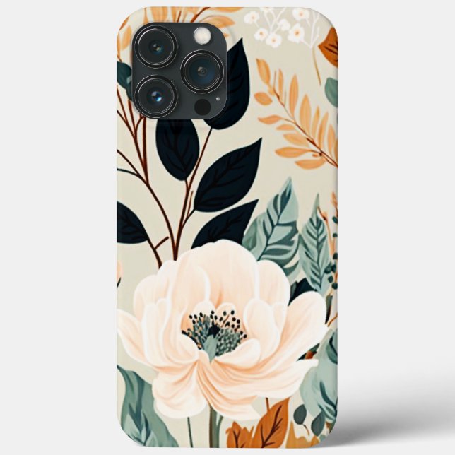Funda De Case-Mate Para iPhone Patrón floral sin soldadura botánico otoño (Reverso )