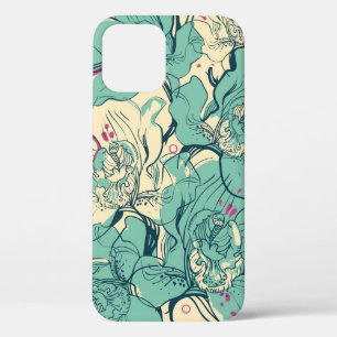 Funda Para iPhone 12  patrón floral sin soldadura con forma de orquídea