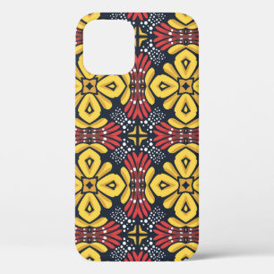 Funda Para iPhone 12 Patrón floral sin soldadura sobre fondo negro