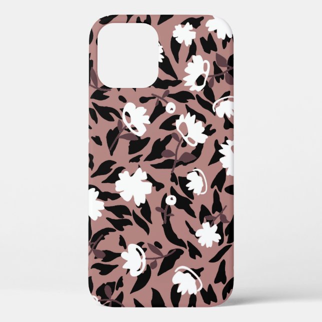 Funda De Case-Mate Para iPhone Patrón floral sobre fondo leopardo. (Reverso )