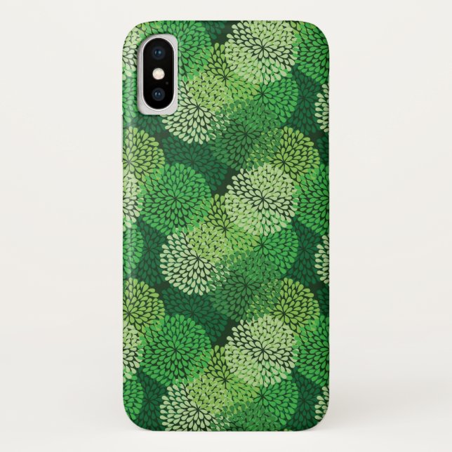 Funda De Case-Mate Para iPhone Patrón floral verde (Reverso)