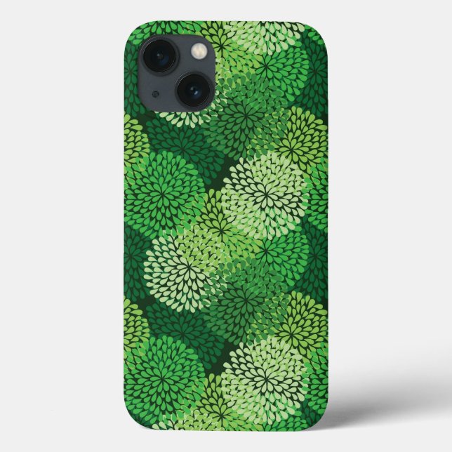 Funda De Case-Mate Para iPhone Patrón floral verde (Reverso)