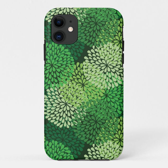 Funda De Case-Mate Para iPhone Patrón floral verde (Reverso)