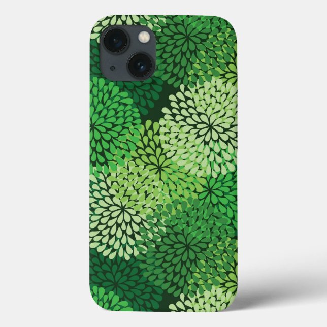 Funda De Case-Mate Para iPhone Patrón floral verde (Reverso)