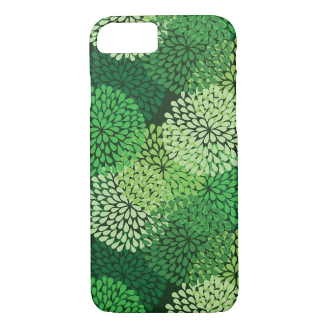 Funda De Case-Mate Para iPhone Patrón floral verde (Reverso)