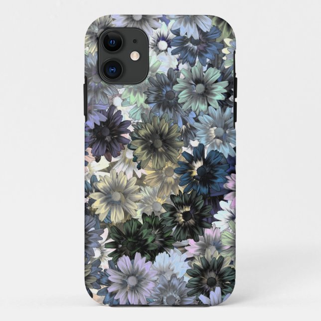 Funda De Case-Mate Para iPhone Patrón floral verde gris (Reverso)