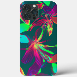 Funda Para iPhone 13 Pro Max Patrón floral verde y púrpura